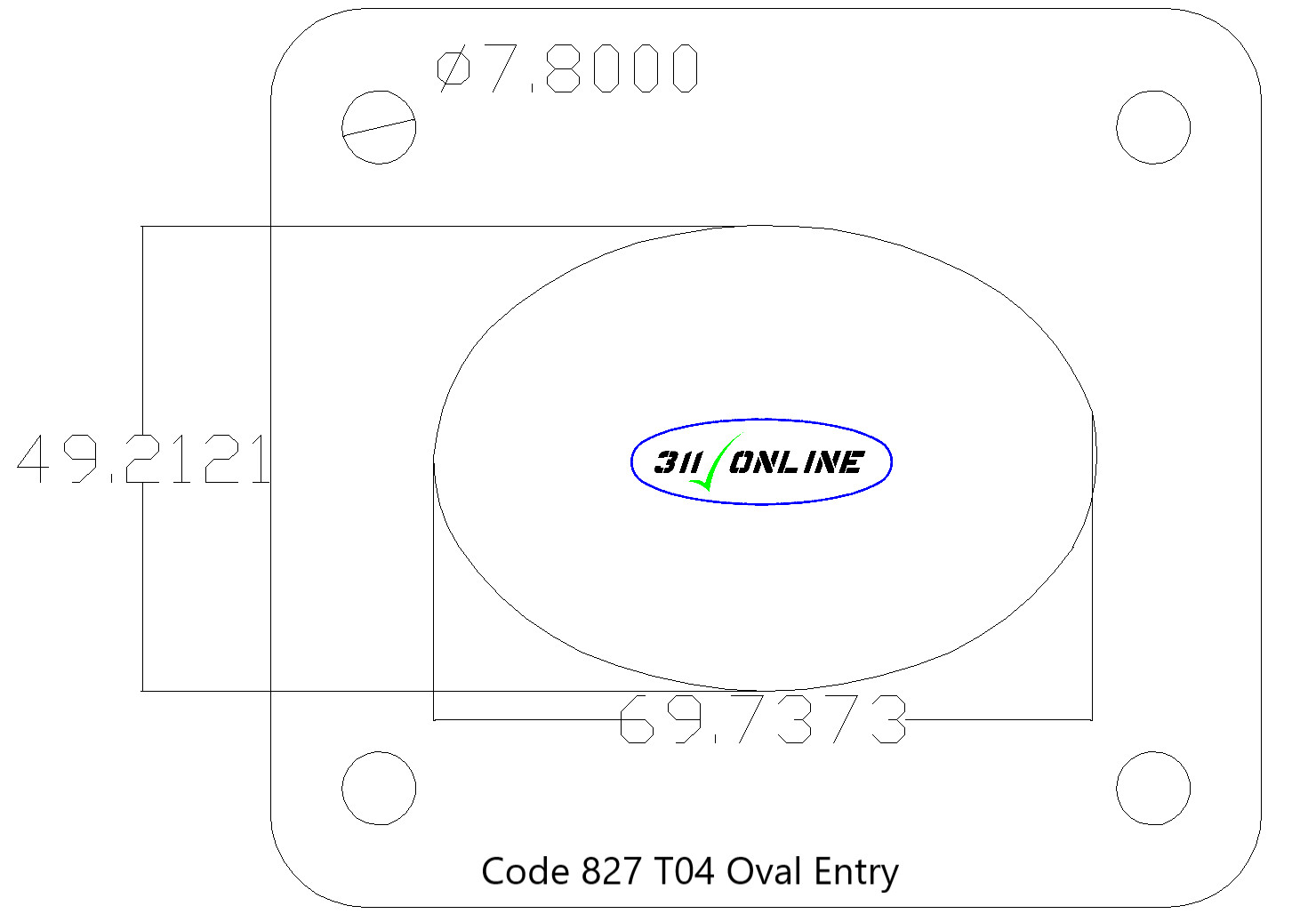 Program 827 (2177) Will Fit and Suit TO4 Garret Oval Flange
