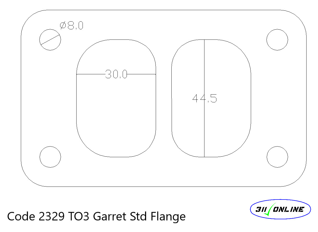 Program 2329 Will Suit and Fit STD T03 Garret Turbo Flange