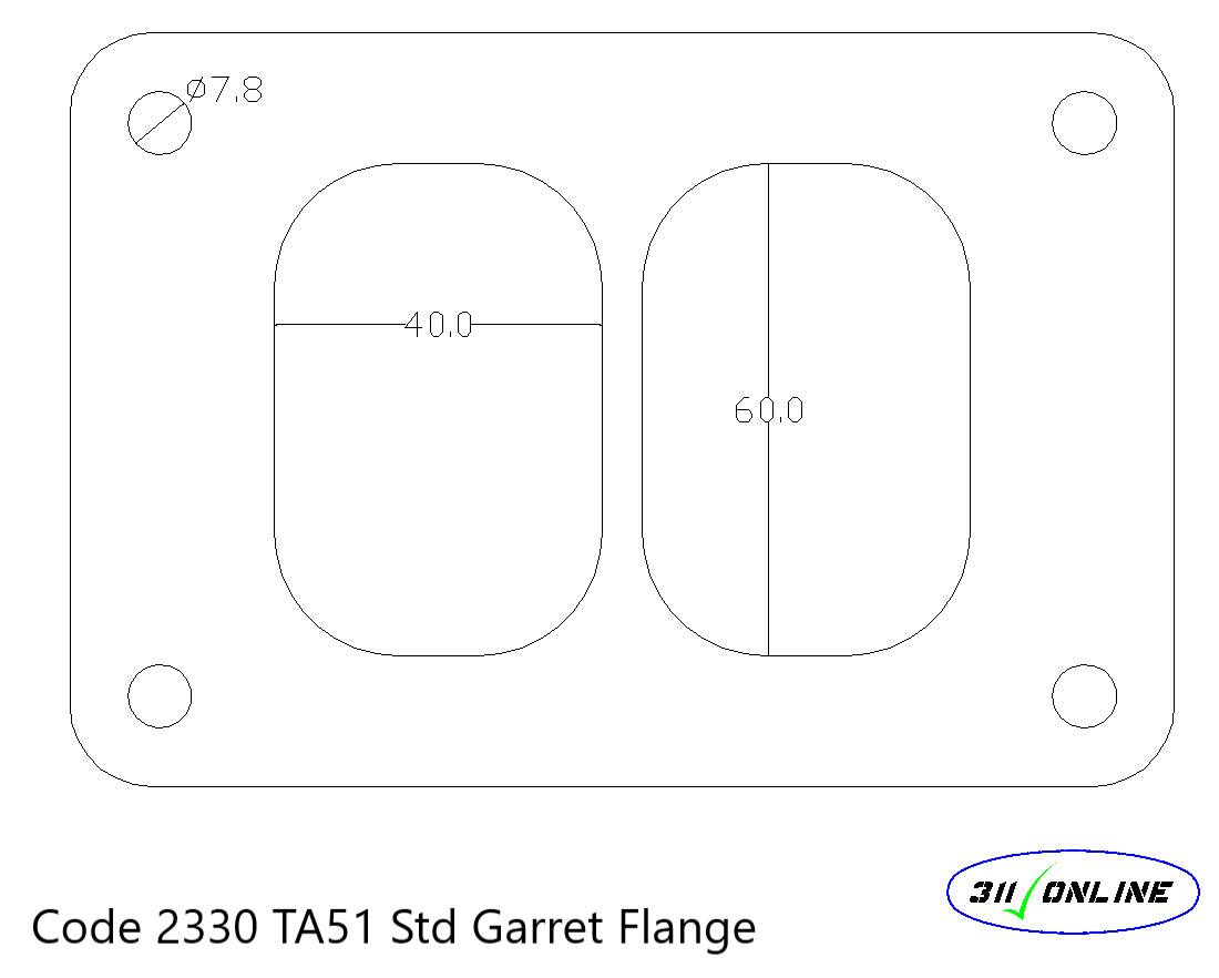 Program 2330 STD TA51 Will Suit and Fit Garret Turbo Flange
