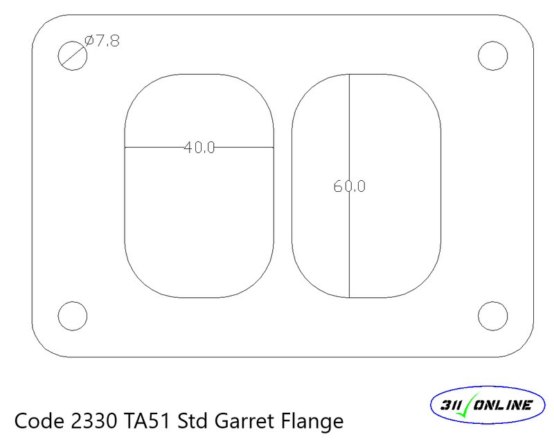 Program 2330 STD TA51 Will Suit and Fit Garret Turbo Flange