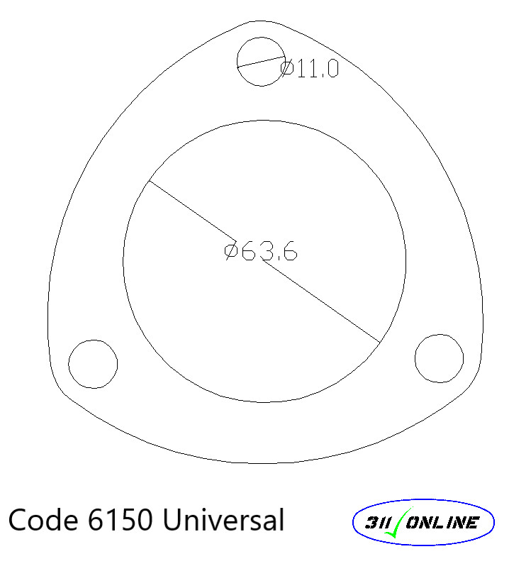 Program 6150 Standard 3 Bolt Flange 2.5 Inch