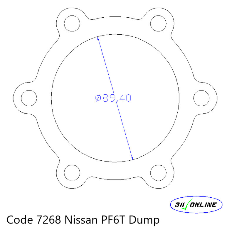 Program 7268 To Suit and Fit Nissan PF6T Flange Dump 89.4mm