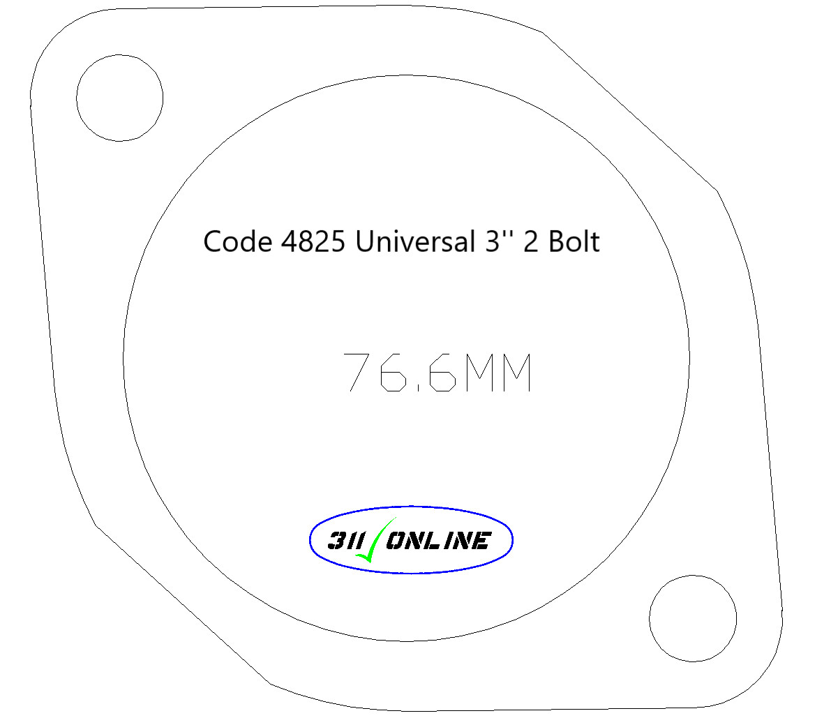 Program 4825 STD Flange 3inch 2 Bolt Universal
