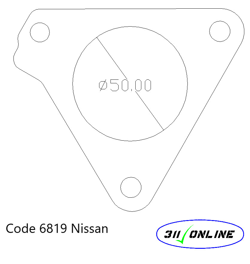 Program 6819 To Suit and Fit Nissan 50mm Pipe Flange
