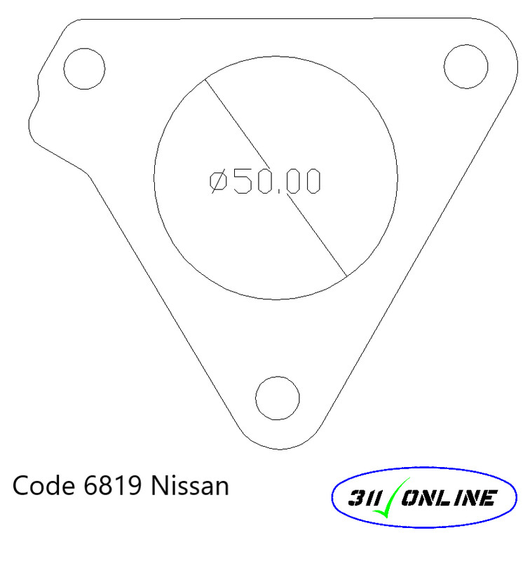 Program 6819 To Suit and Fit Nissan 50mm Pipe Flange