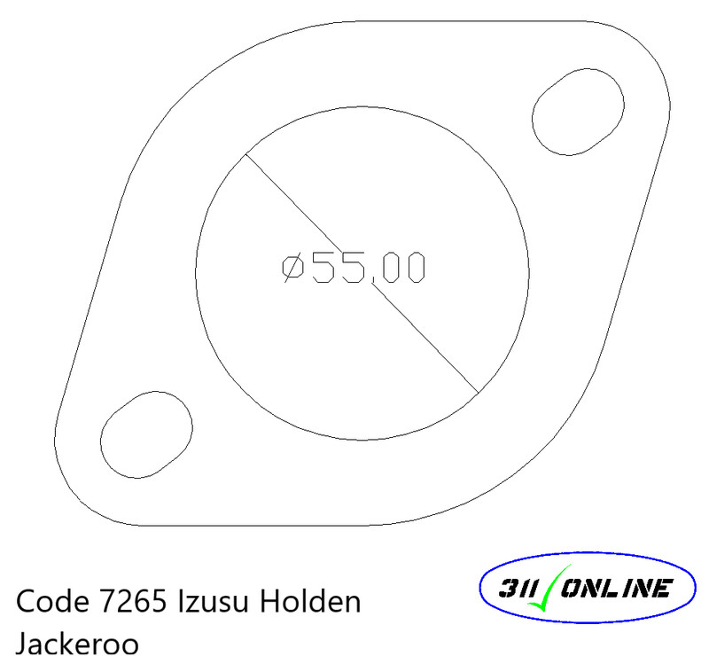Program 7265 To Suit and Fit Isuzu Jackaroo Pipe Flange 55mm