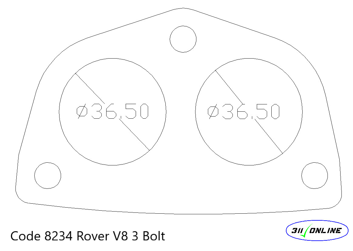 Program 8234 To Suit and Fit Rover V8 3 Bolt