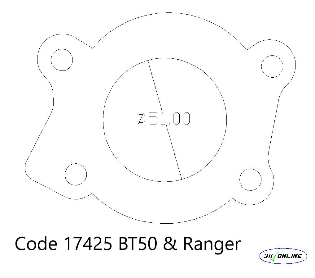 Program 17425 Will Suit and Fit BT50 / RANGER 51mm