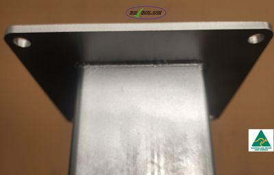 100x100 "Post" Cold Galvanized Treated" Open Base Plate