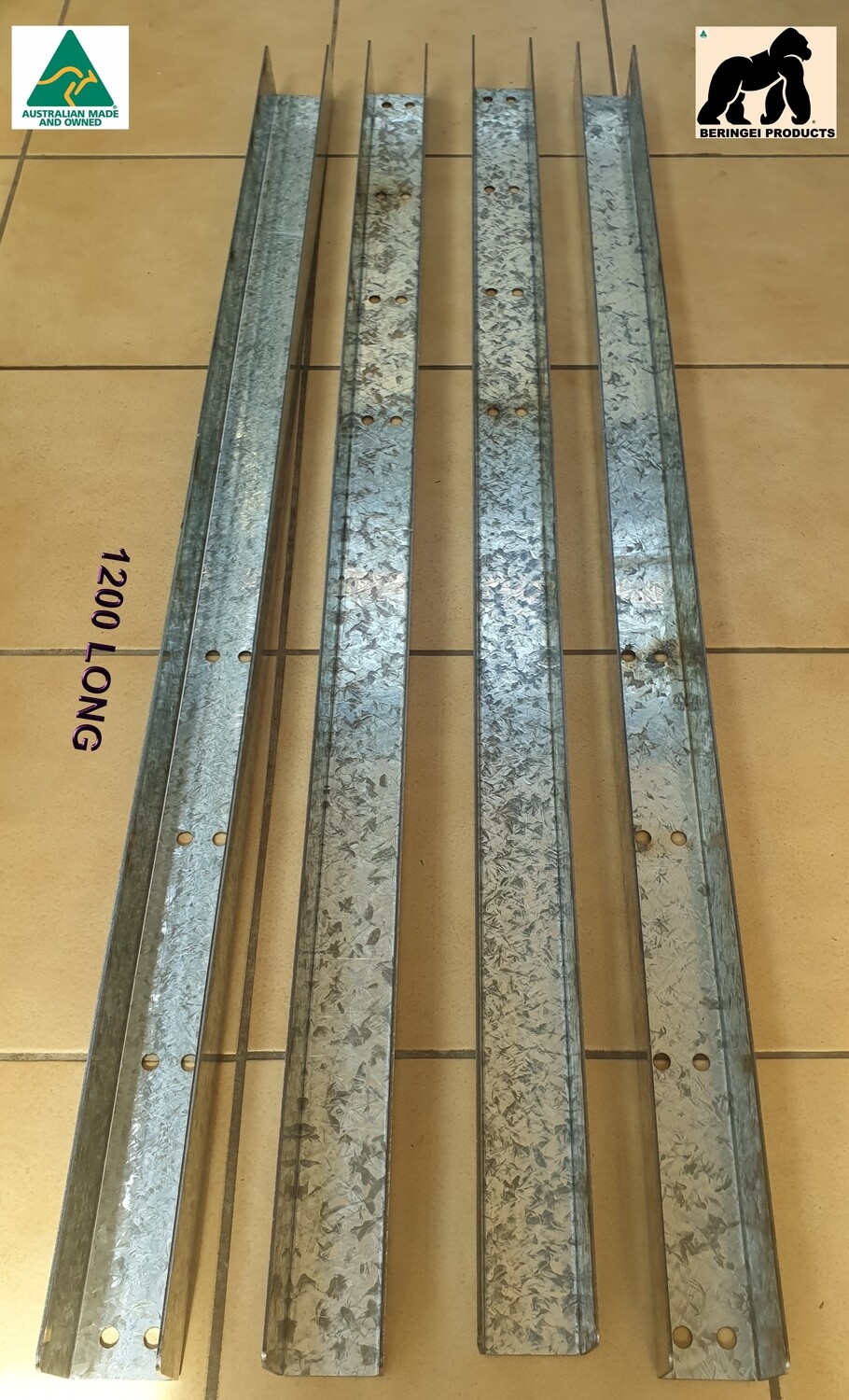 80mm Galvanized Retaining Wall Posts 3mm Thick to suit "Hardwood Sleepers" or "Concrete Sleepers"