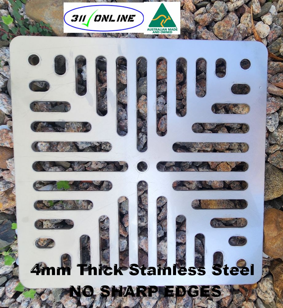 245x245 Stainless Steel Drain Grate to suit and fit Std Everhard Drainage Plastic Pit