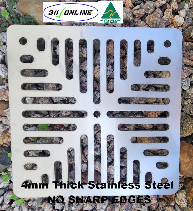 245x245 Stainless Steel Drain Grate to suit and fit Std Everhard Drainage Plastic Pit