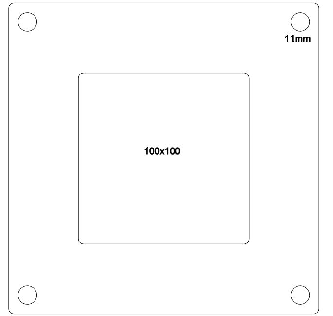 100x100x2.5mm Glav Post 1500mm in length with Cap &amp; 4 Hole Base Plate