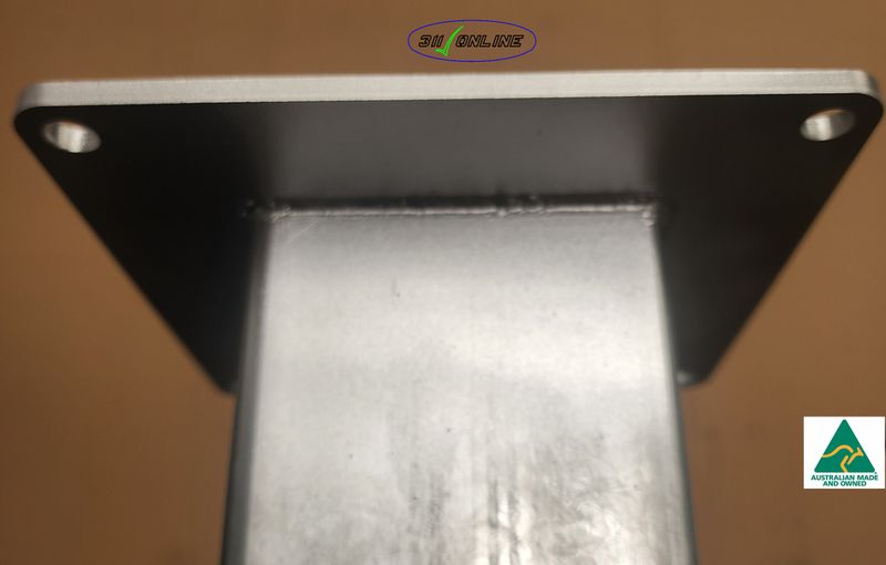 65x65x2mm Galv Post 1800mm in length with Cap &amp; 2 Hole Base Plate