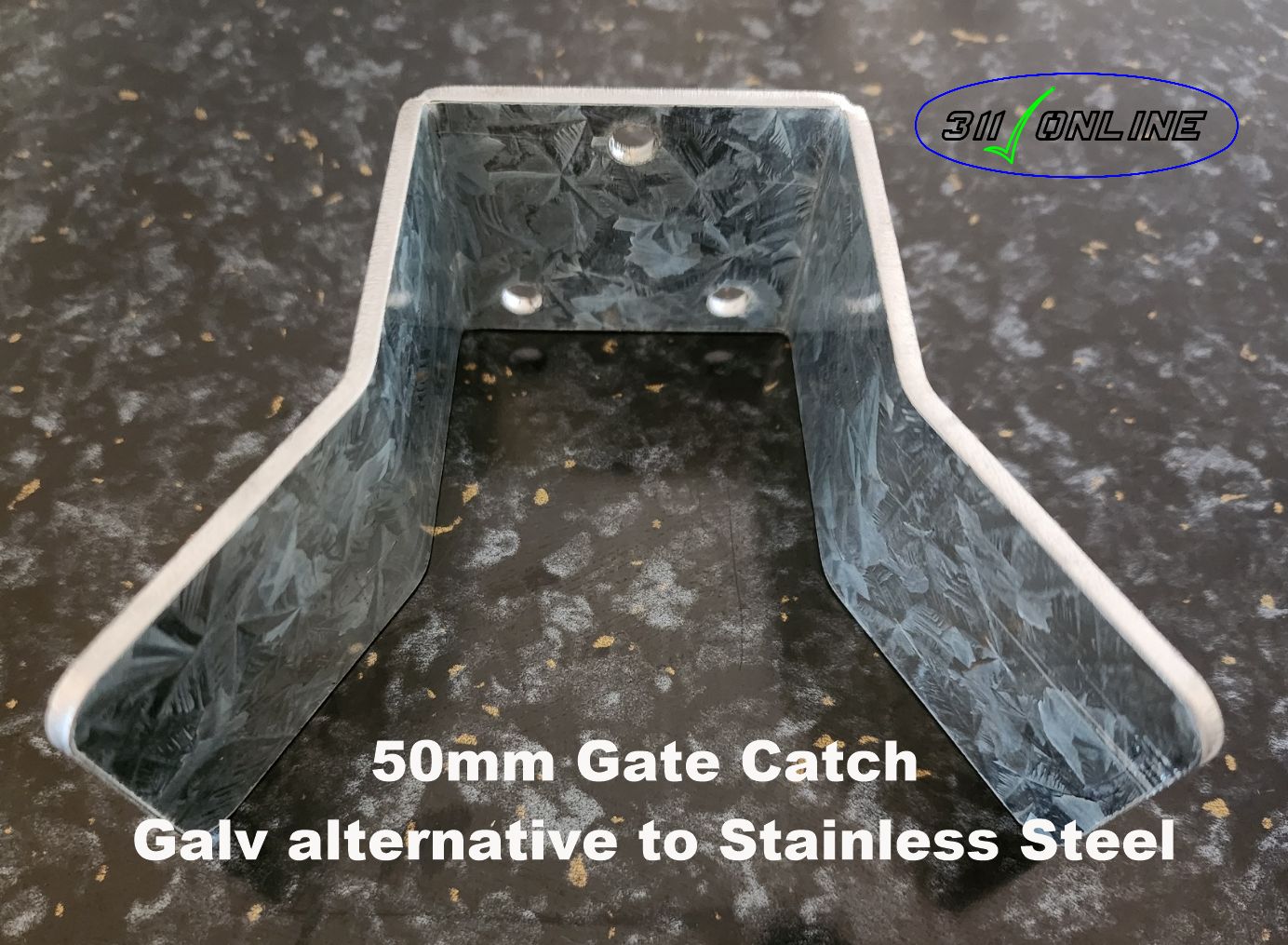 50mm Gate Catch end to suit 50mm RHS Gates in Galv  (The alternative to Stainless Steel)