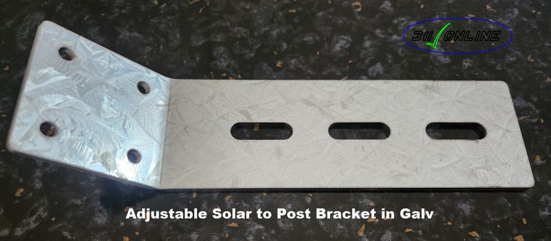 (90) Solar Panel Back Mount Slotted Plate in Galv