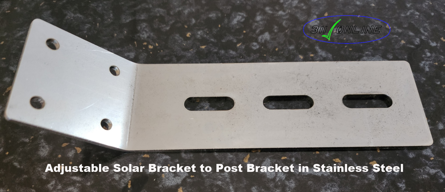 (90) Solar Panel Back Mount Slotted Plate Stainless Steel