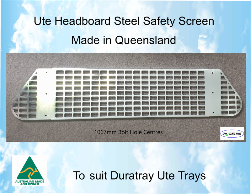 Black Safety Screen to suit and fit a Duratray Ute Tray