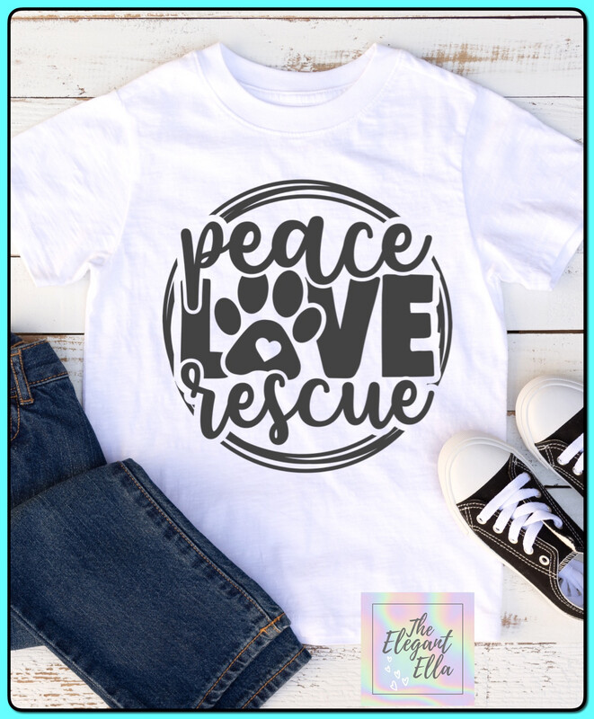 Peace Love Rescue T Shirt