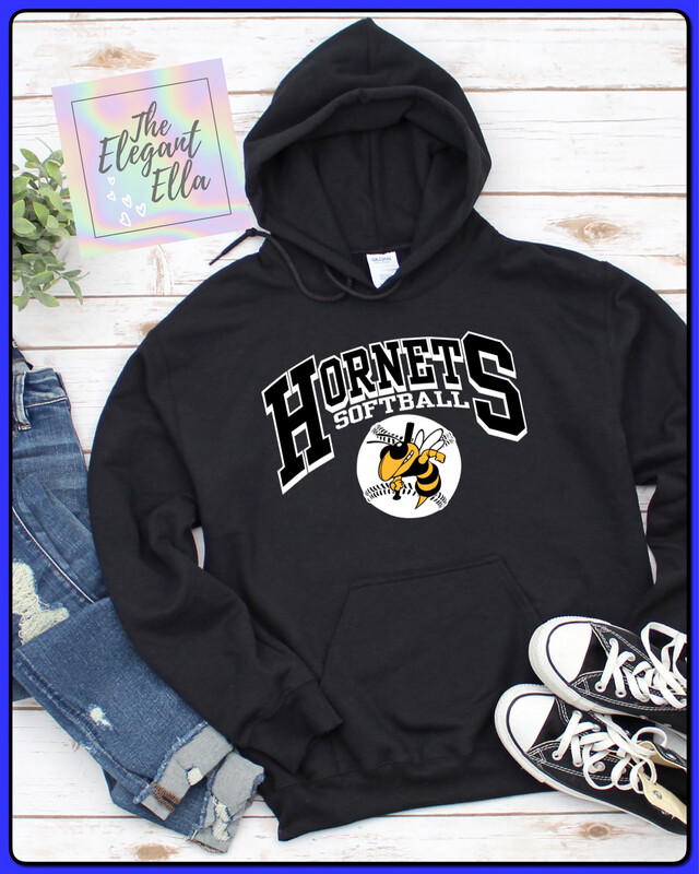 Hornets Softball Black Hooded Sweatshirt