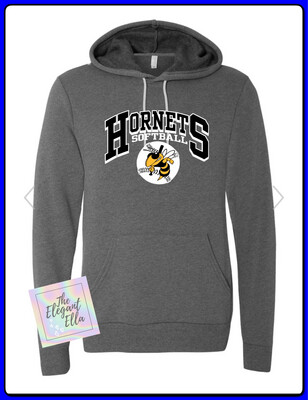 Hornets Softball Deep Heather Gray Hooded Sweatshirt