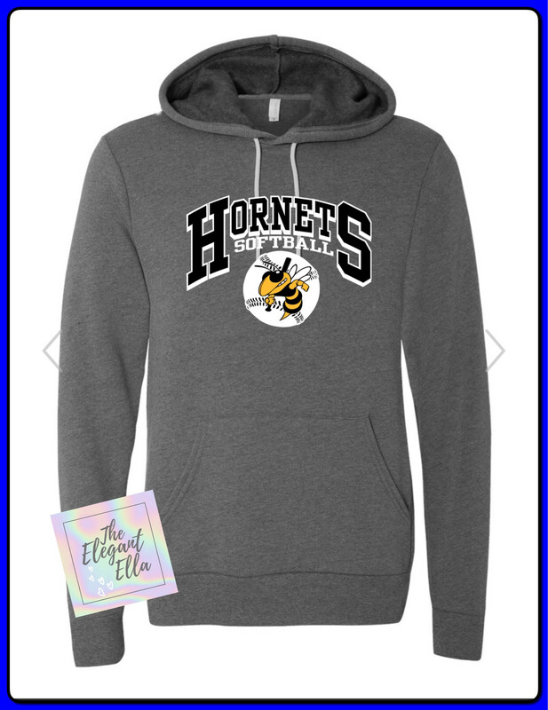 Hornets Softball  Deep Heather Gray Hooded Sweatshirt