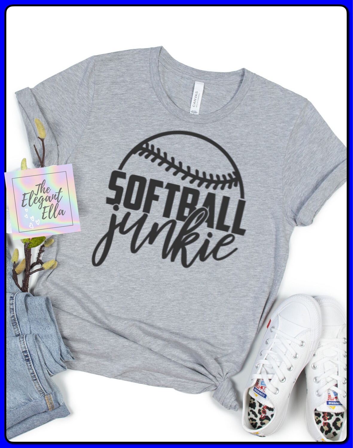 Softball Junkie Gray Unisex T-Shirt 