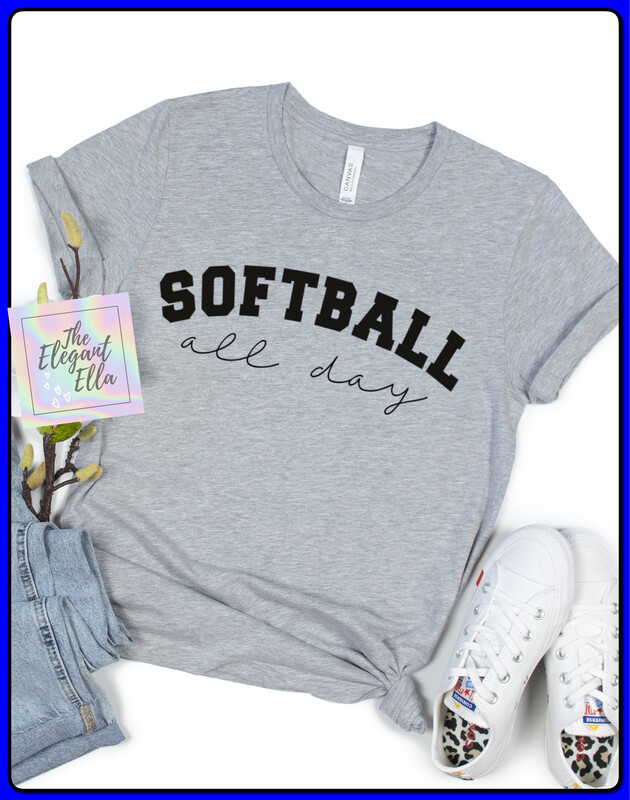  Softball All day  Gray Unisex T-Shirt 