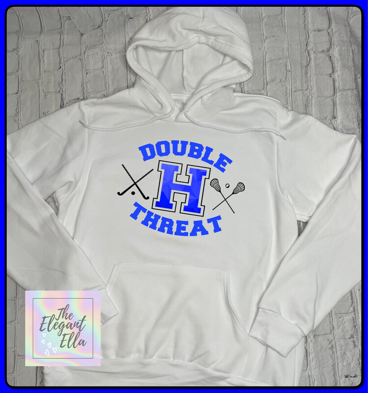 White DOUBLE THREAT Lacrosse &amp; Field Hockey Hoodie