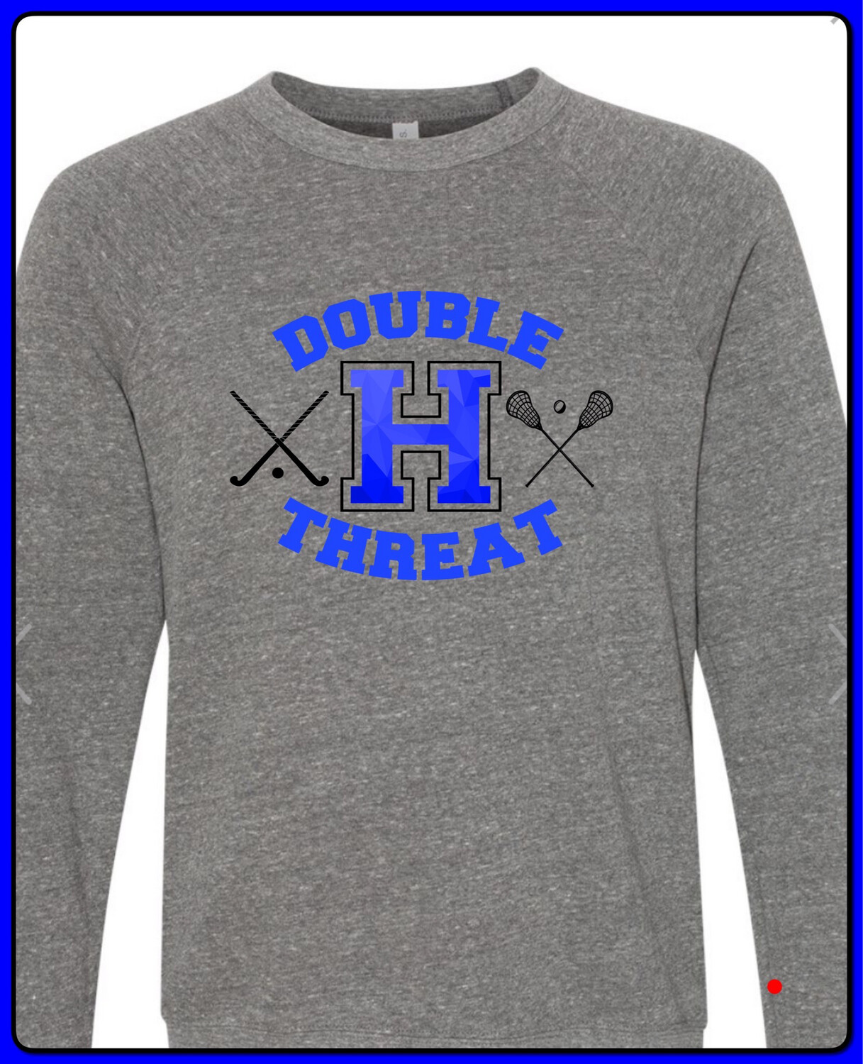 Dark Heather Gray Crewneck Sweatshirt- Double Threat