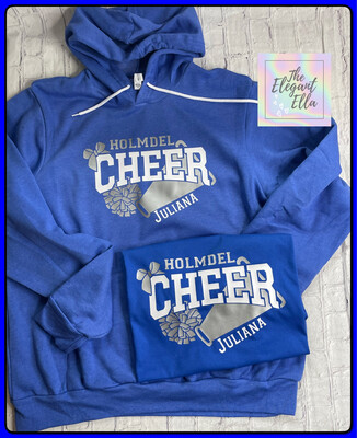 Holmdel Glitter Cheer Hoodie Adult And Child Sizes