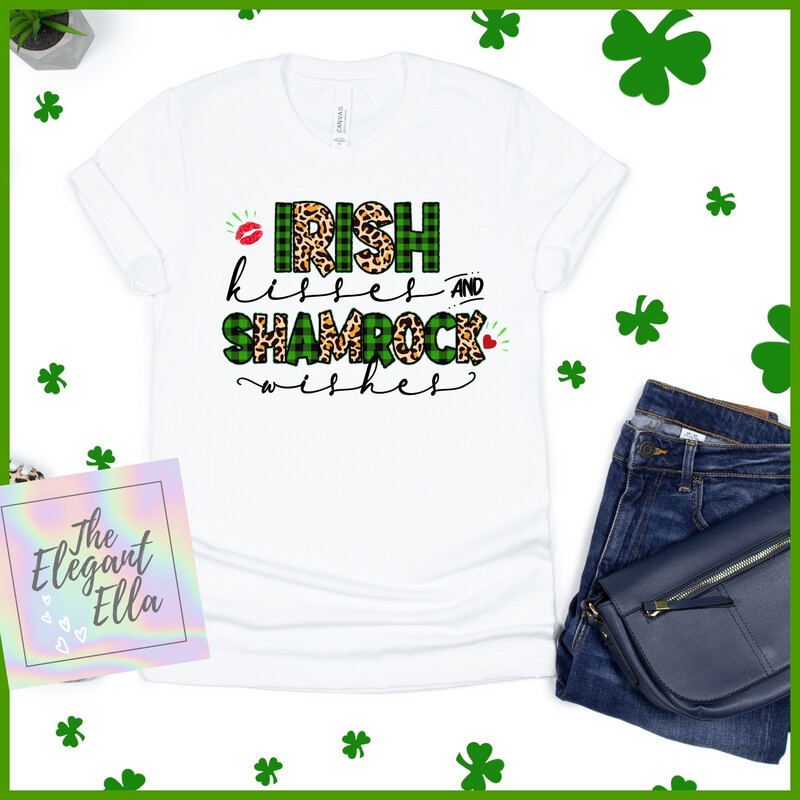 Irish Kisses Shamrock Wishes  St Patrick’s Day T-Shirt