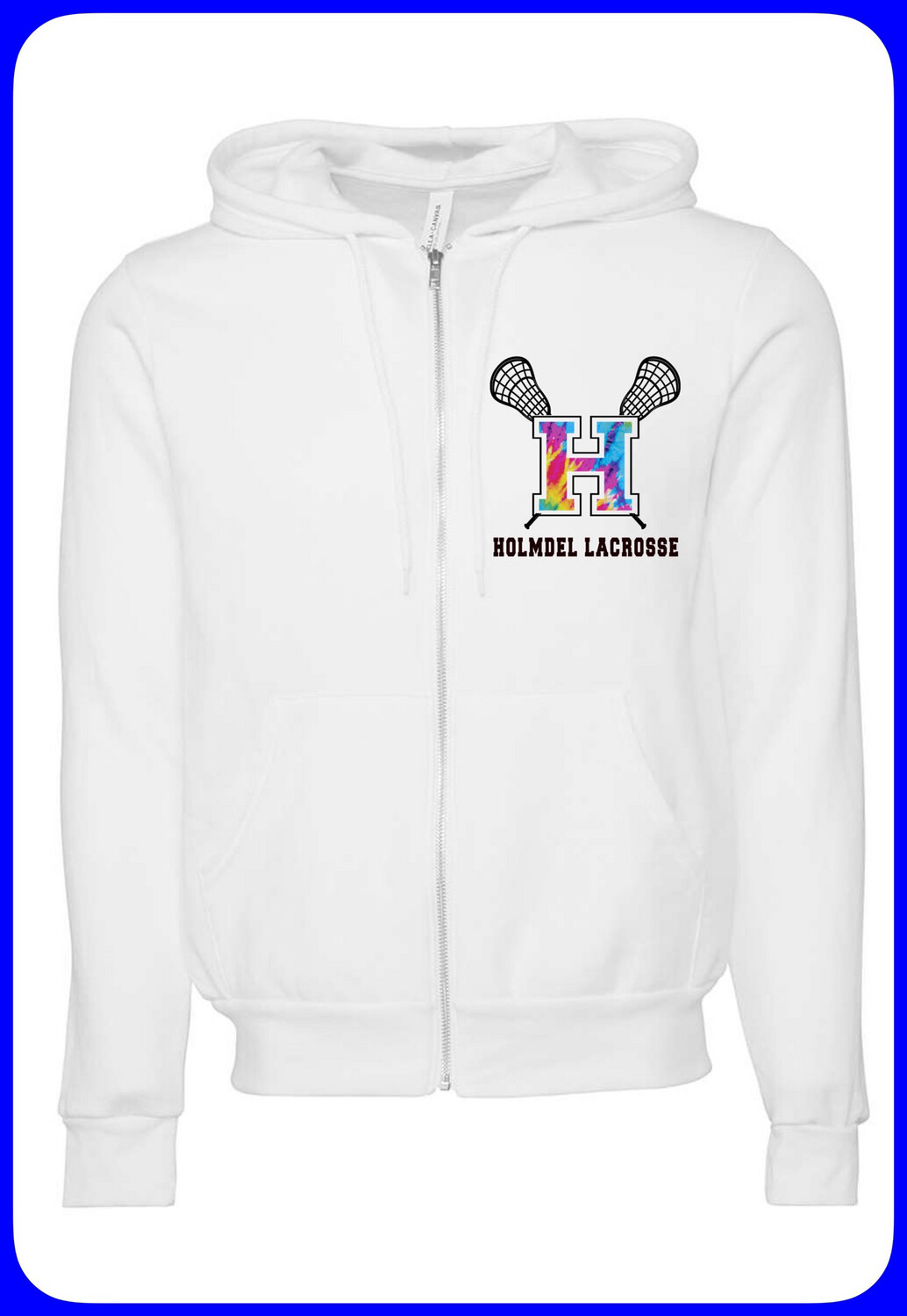 White Full Zip Hoodie