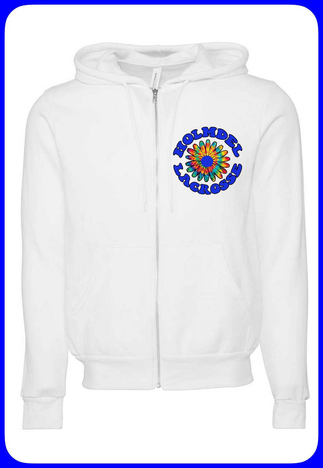 White Full Zip Hoodie
