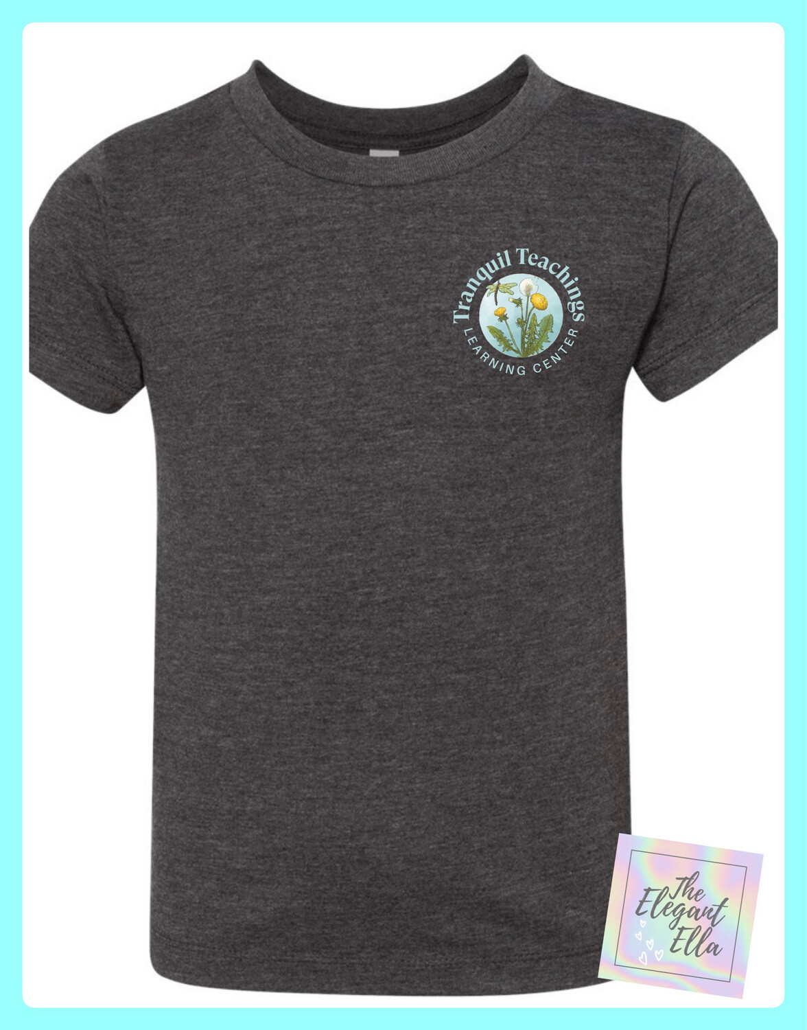 Dark Heather Grey Tranquil Teaching T shirt- TODDLER, YOUTH &amp; ADULT