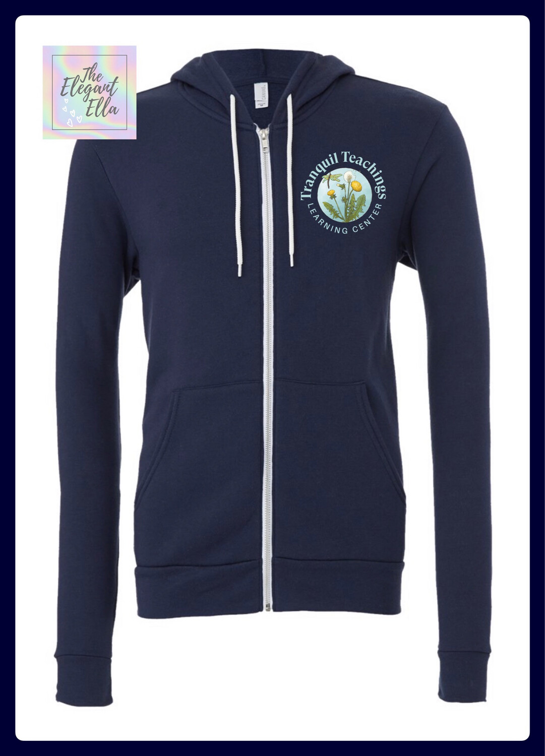 Bella &amp; Canvas Navy blue Zip Up Hoodie - Adult,  youth And Toddler 