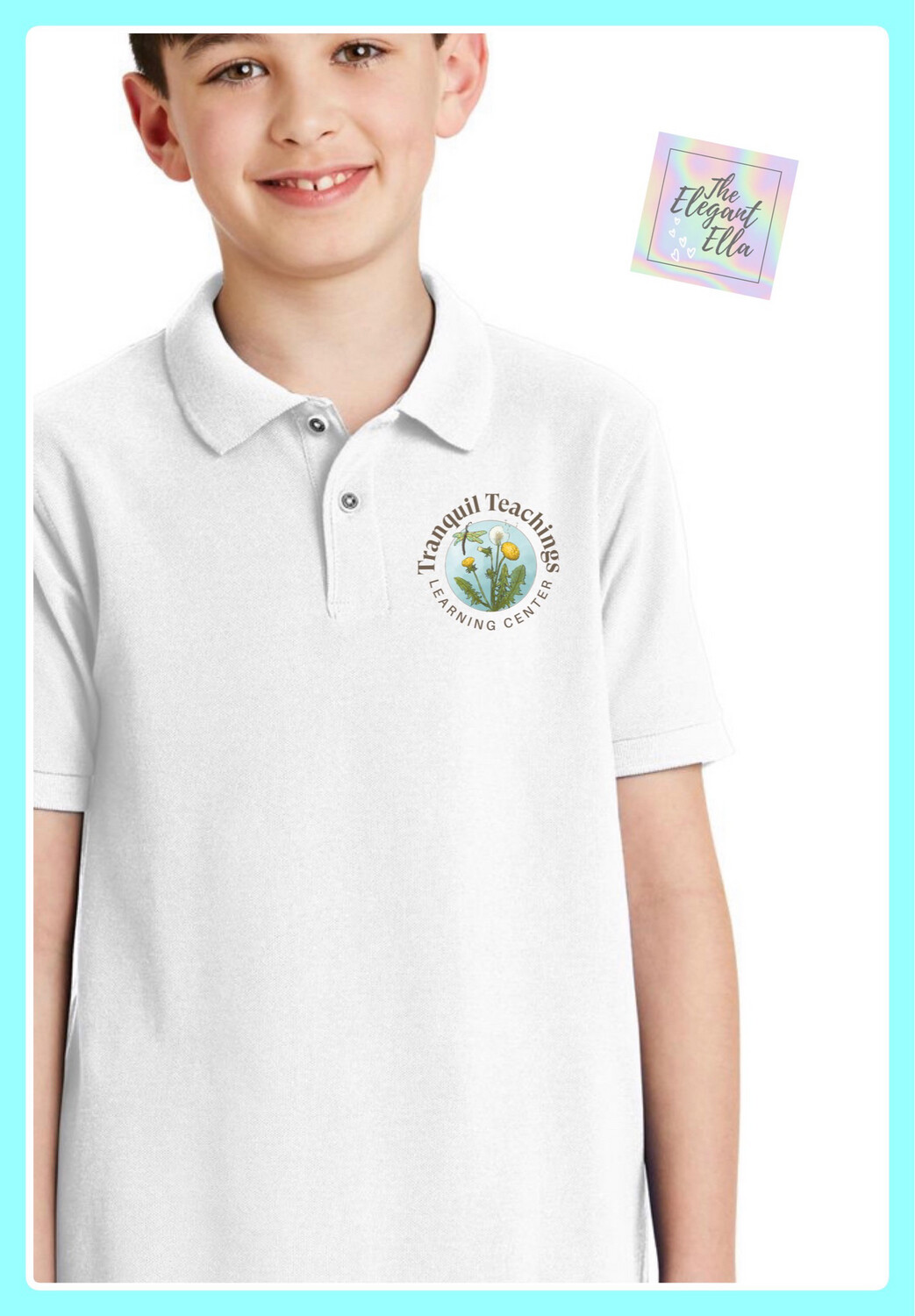 YOUTH Tranquil Teaching Polo Shirt- White Youth