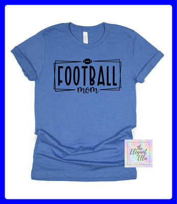 Football MOM T- shirt Heather Royal Blue