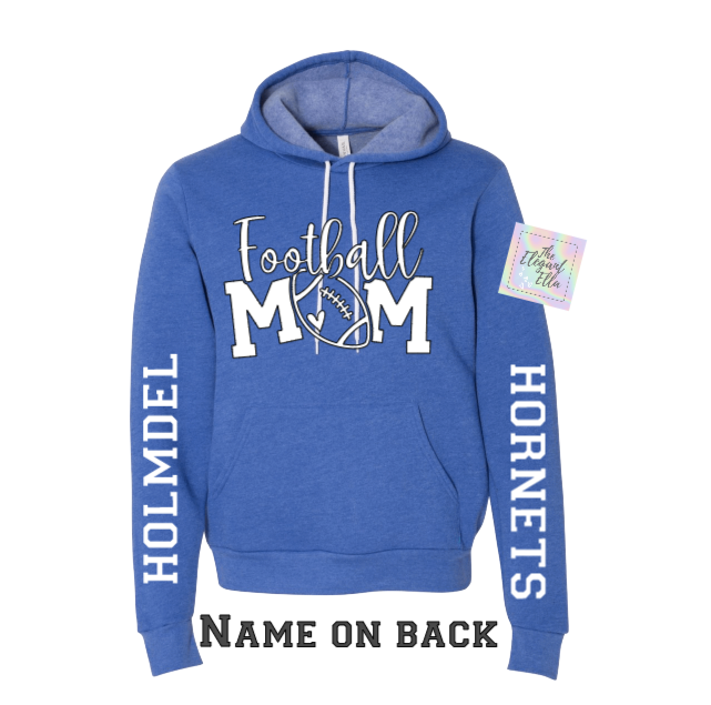 Football MOM heathered royal Bella Canvas Sweatshirt