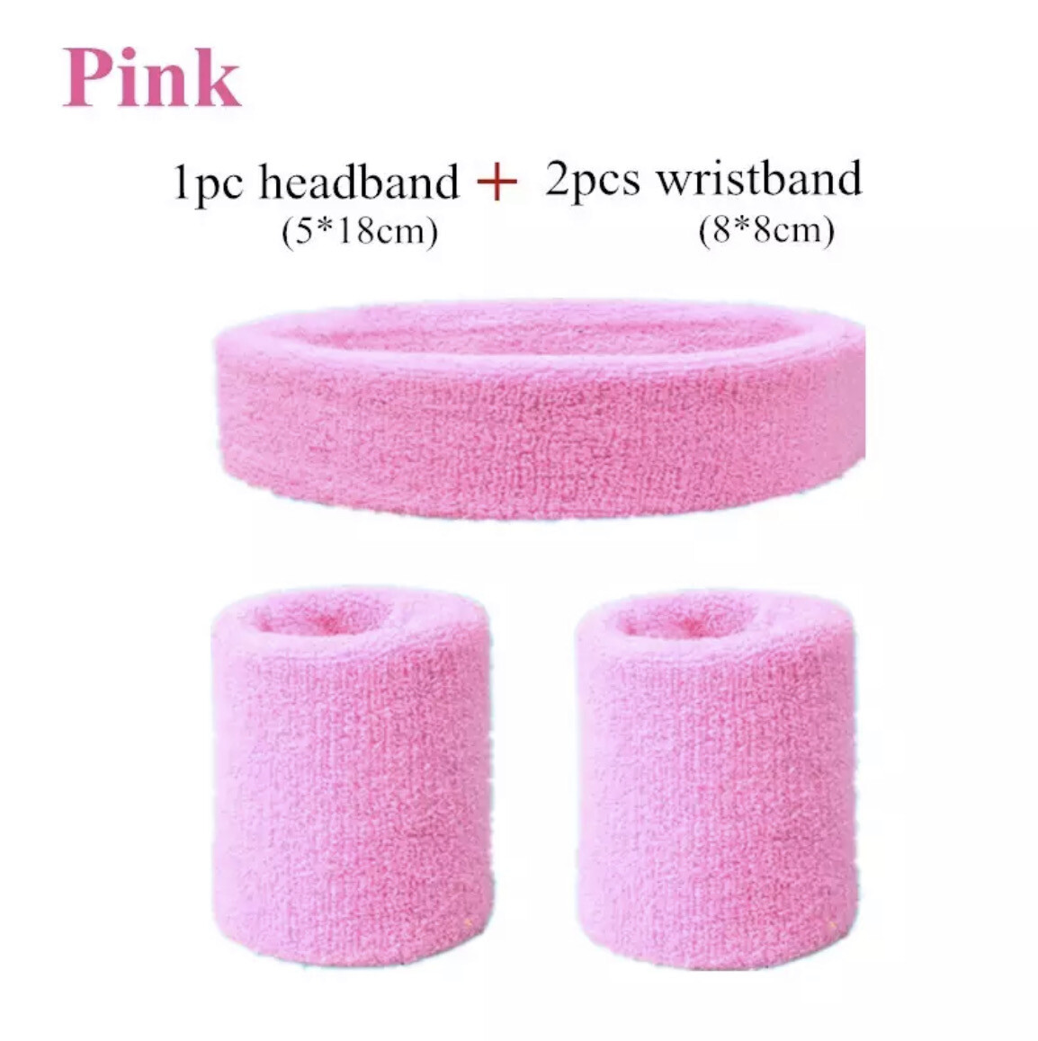 Pink Sweatband And Wristbands