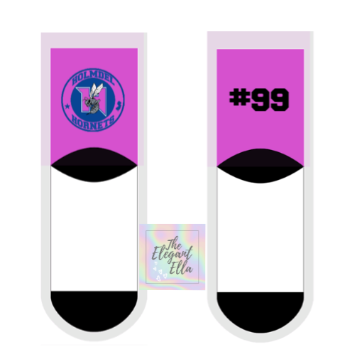 sublimated Pink Sport Socks with Logo And #