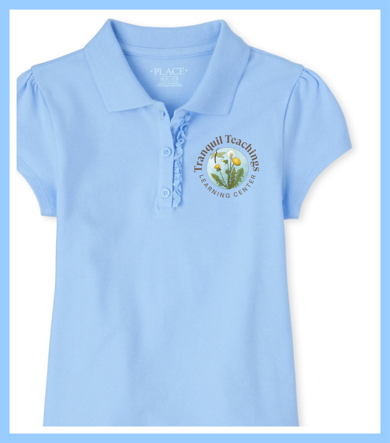 YOUTH Tranquil Teaching Polo Shirt- Light Blue- Youth