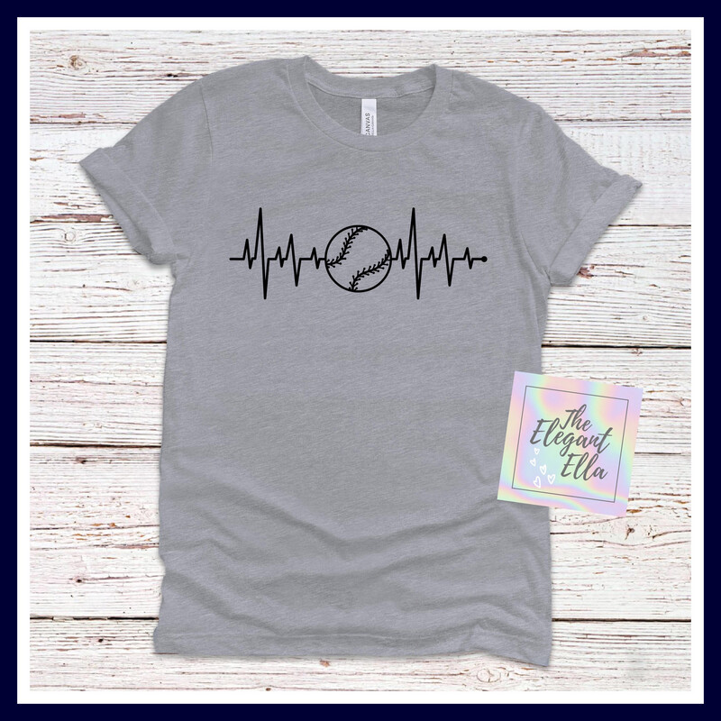  Baseball Heartbeat T Shirt