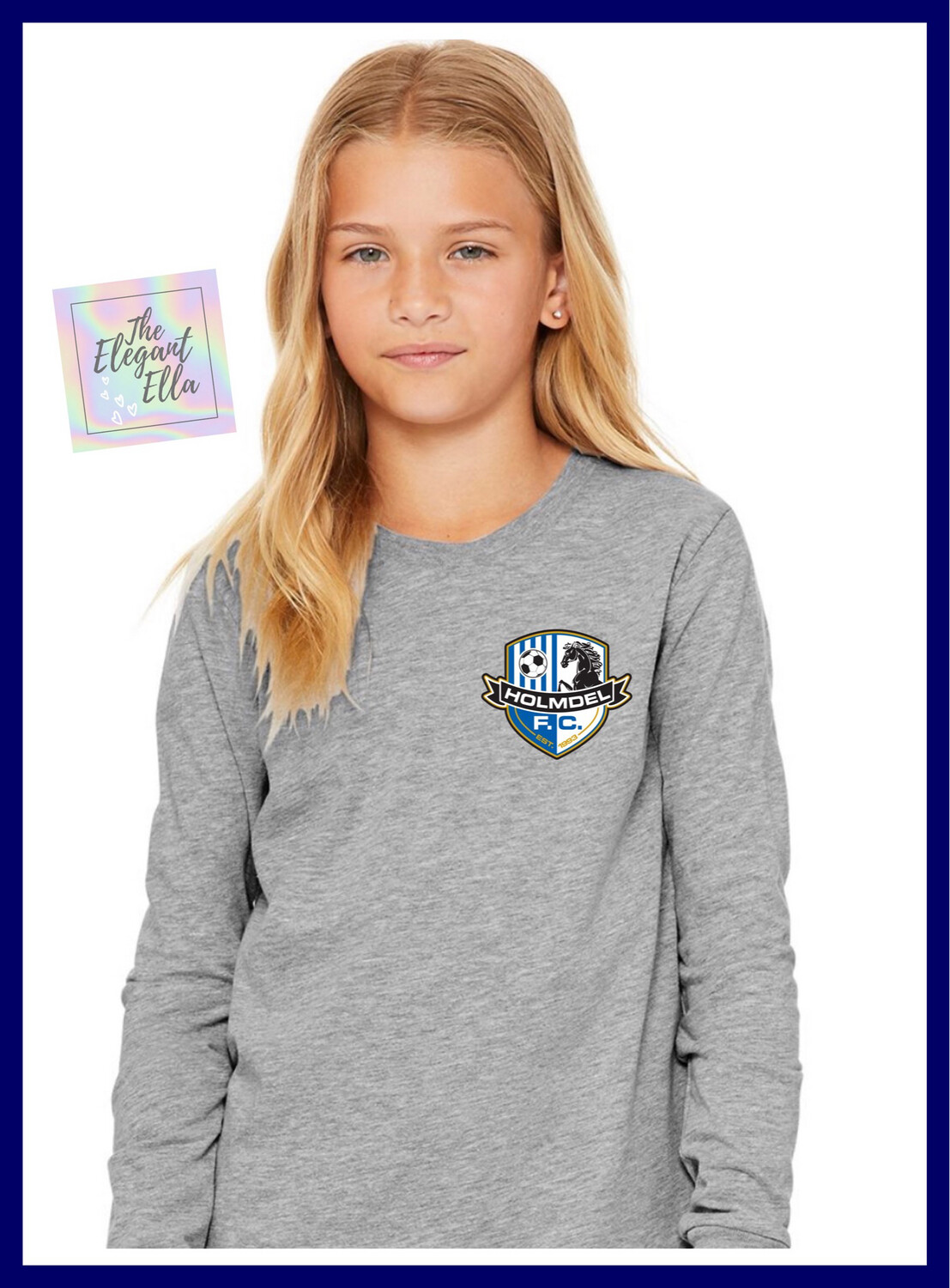 Holmdel HFC Heather Gray Long Sleeve T Shirt Adult &amp; Youth 