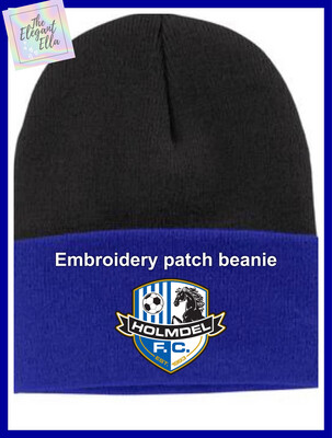 Holmdel HFC Embroidery Patch Royal And Black Beanie 
