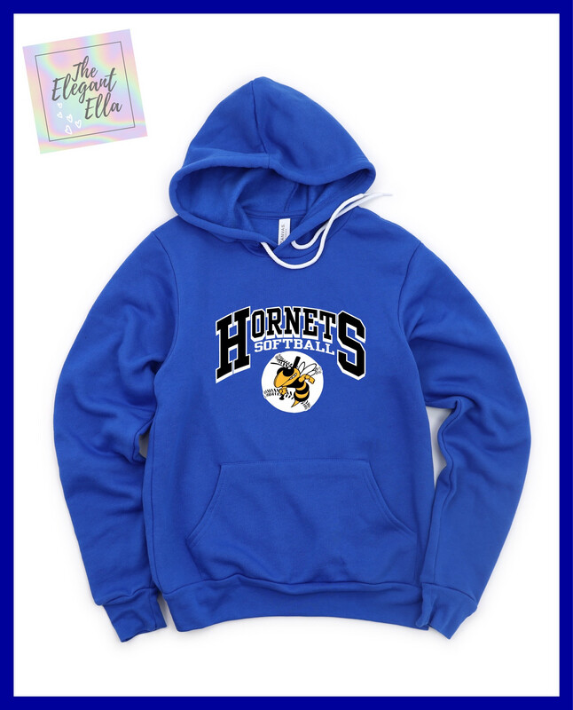 Hornets Softball Heather Royal  Hooded Sweatshirt