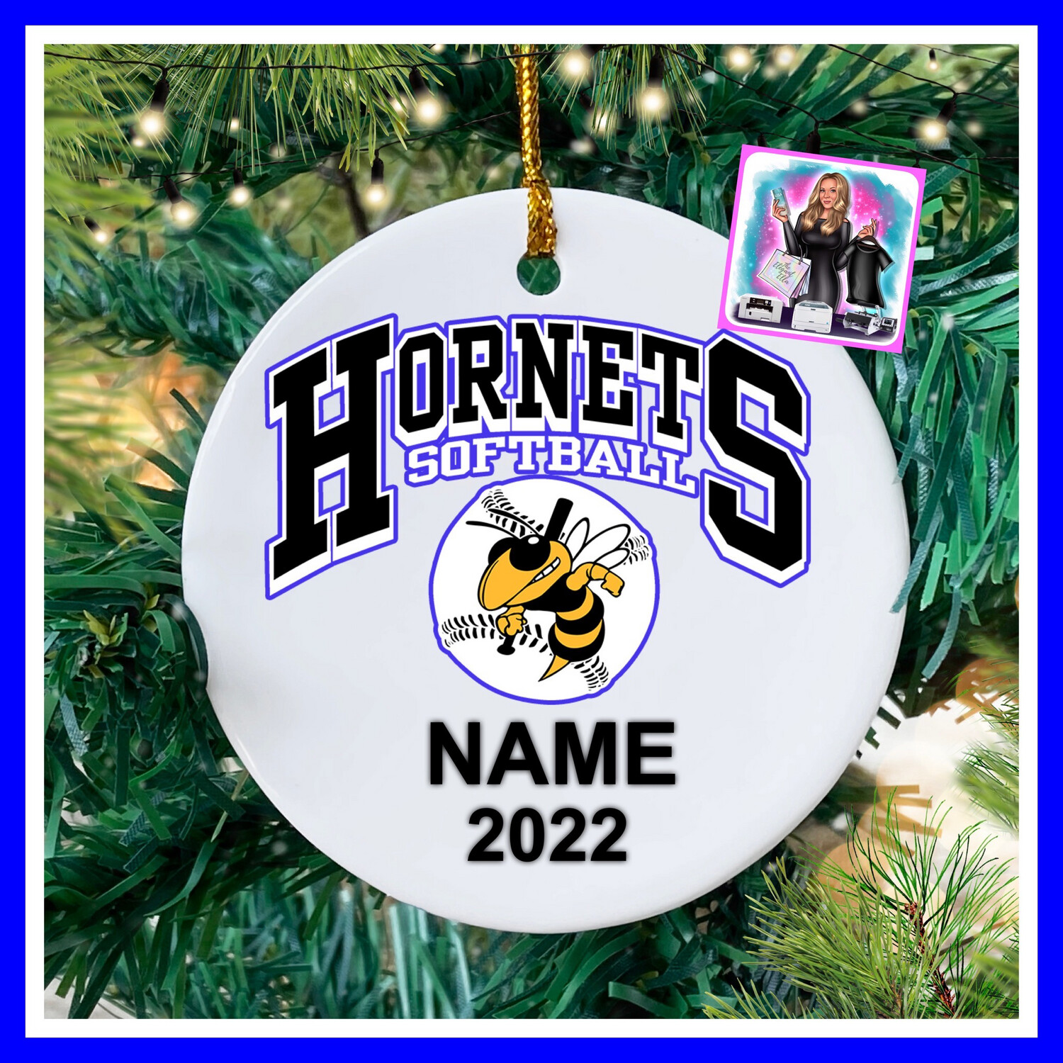 Holmdel Hornets Personalized Holiday Ornament