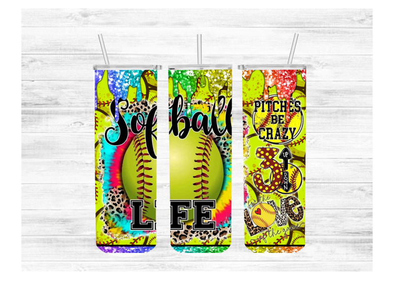 personalized Softball tumbler