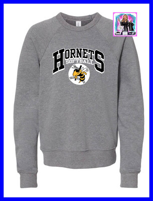 Hornets Softball Deep Gray Crewneck Sweatshirt- Adult And Youth 