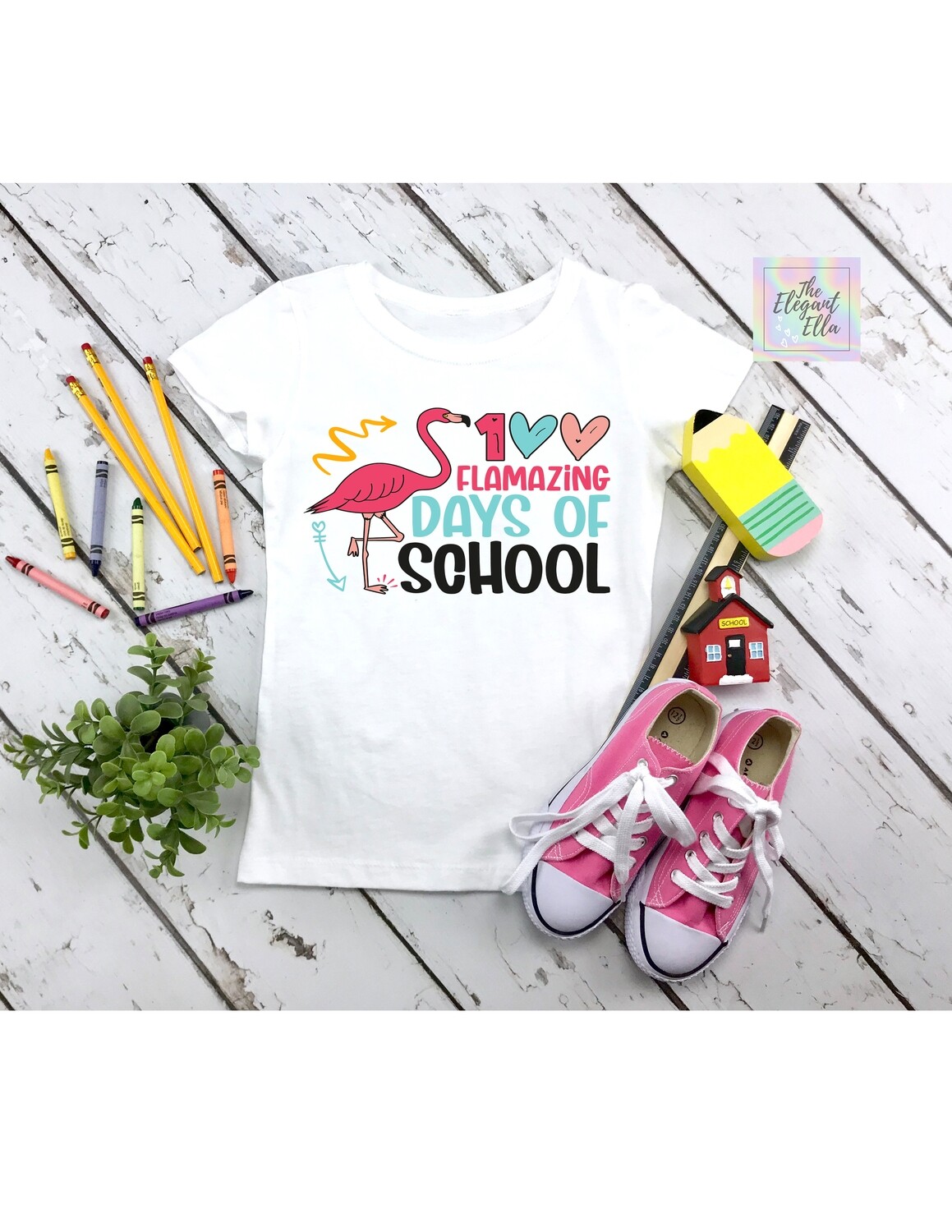 100 days of school - flamingo